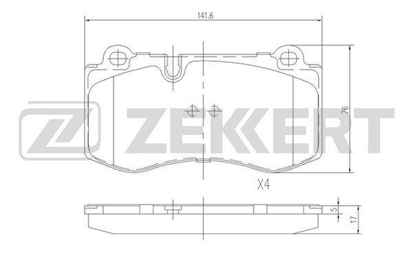 Колодки тормозные MB CL (215) 06-, E-Class (211) 02-, S-Class (221) передние дисковые (GDB1733) Zekkert