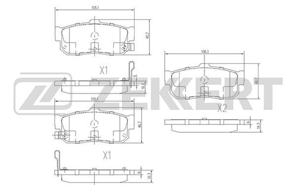 Колодки тормозные Nissan Almera (N15, N16) 95-, Maxima (A32, A33) 95- задние дисковые (GDB3111) Zekkert