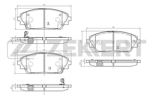 Колодки тормозные Mazda 3 III (BM) 13-, CX-3 15- передние Zekkert
