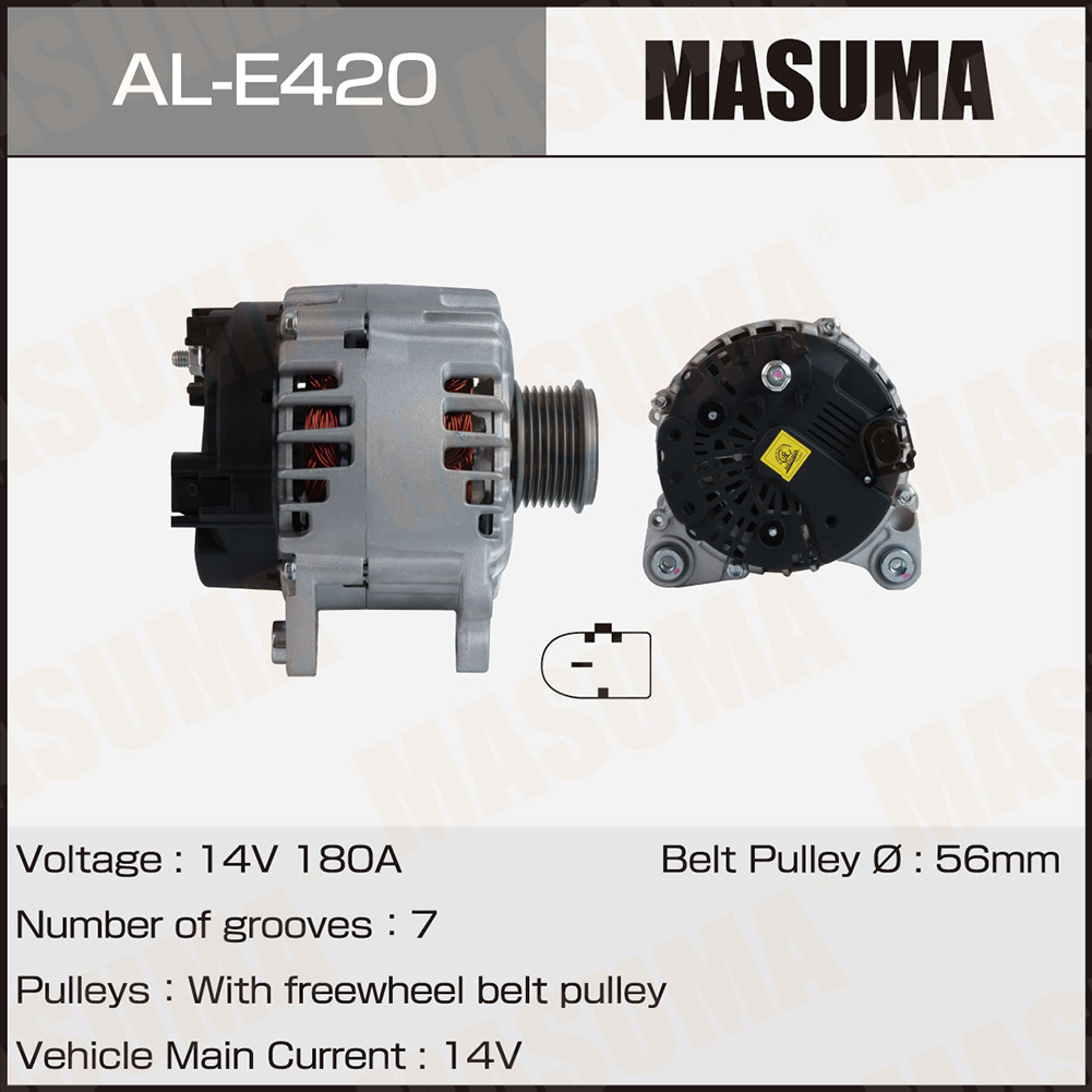 Генератор VAG / BHK, BHL (14V/180A) Masuma 
