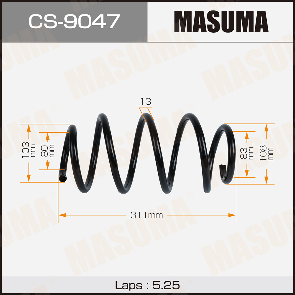 Пружина подвески VAG GOLF V 03-08 передняя Masuma