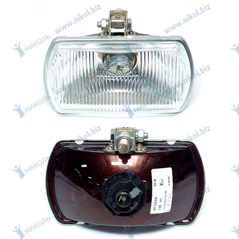 Фара пр-тум универс Освар (ФГ152АБ) белая под штекер (скругл.углы) УАЗ, МАЗ