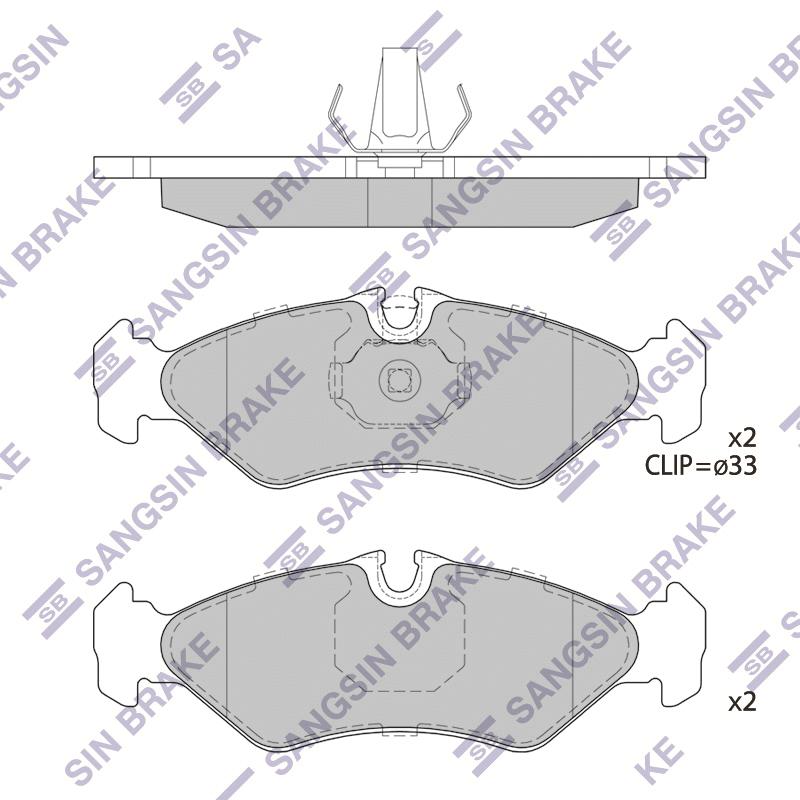Колодки тормозные SANGSIN BRAKE BENZ SPRINTER 2T 00-06 R (D1545)