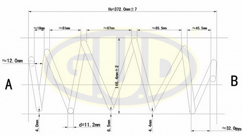 Пружина перед Ford Fiesta 1.25-1.6 & 16V 01-04_G.U.D