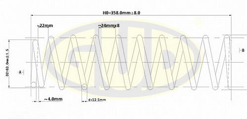 Пружина перед Honda CR-V 2.0 4WD 97-02_G.U.D