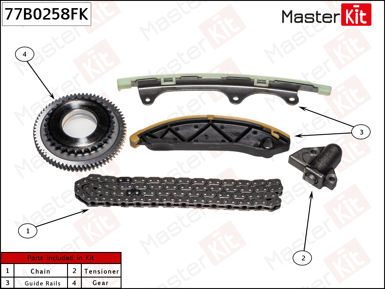 Комплект цепи ГРМ MITSUBISHI PAJERO SPORT III 15- 2.4D 4N15