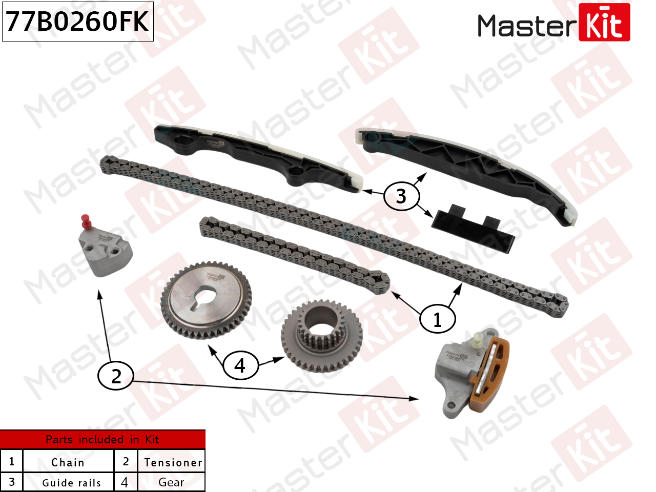 Комплект цепи ГРМ NISSAN QR25DE X-TRAIL (T31) 10>