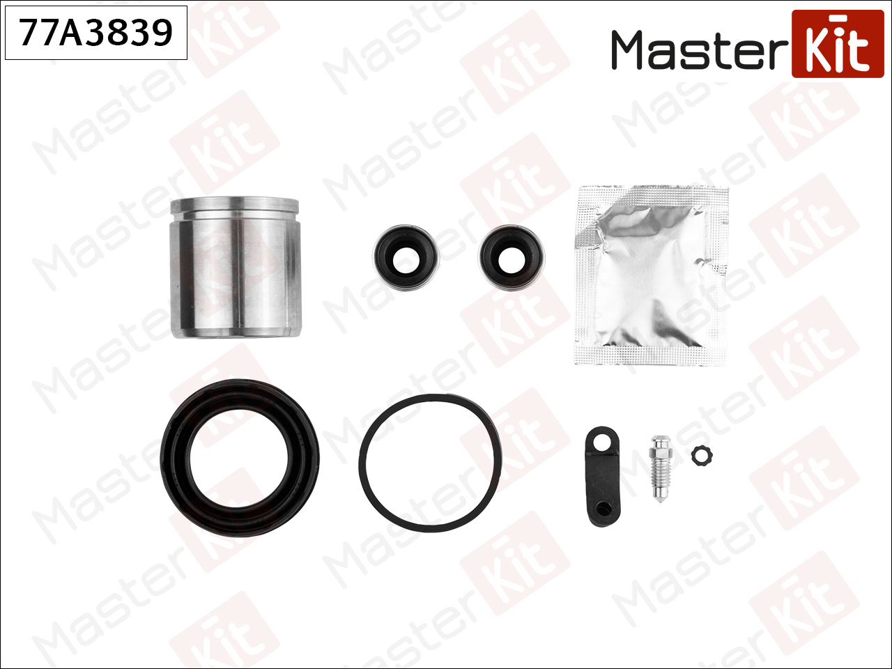 Ремк-т суппорта MASTERKIT + поршень PEUGEOT 206 1 09-98->03-01