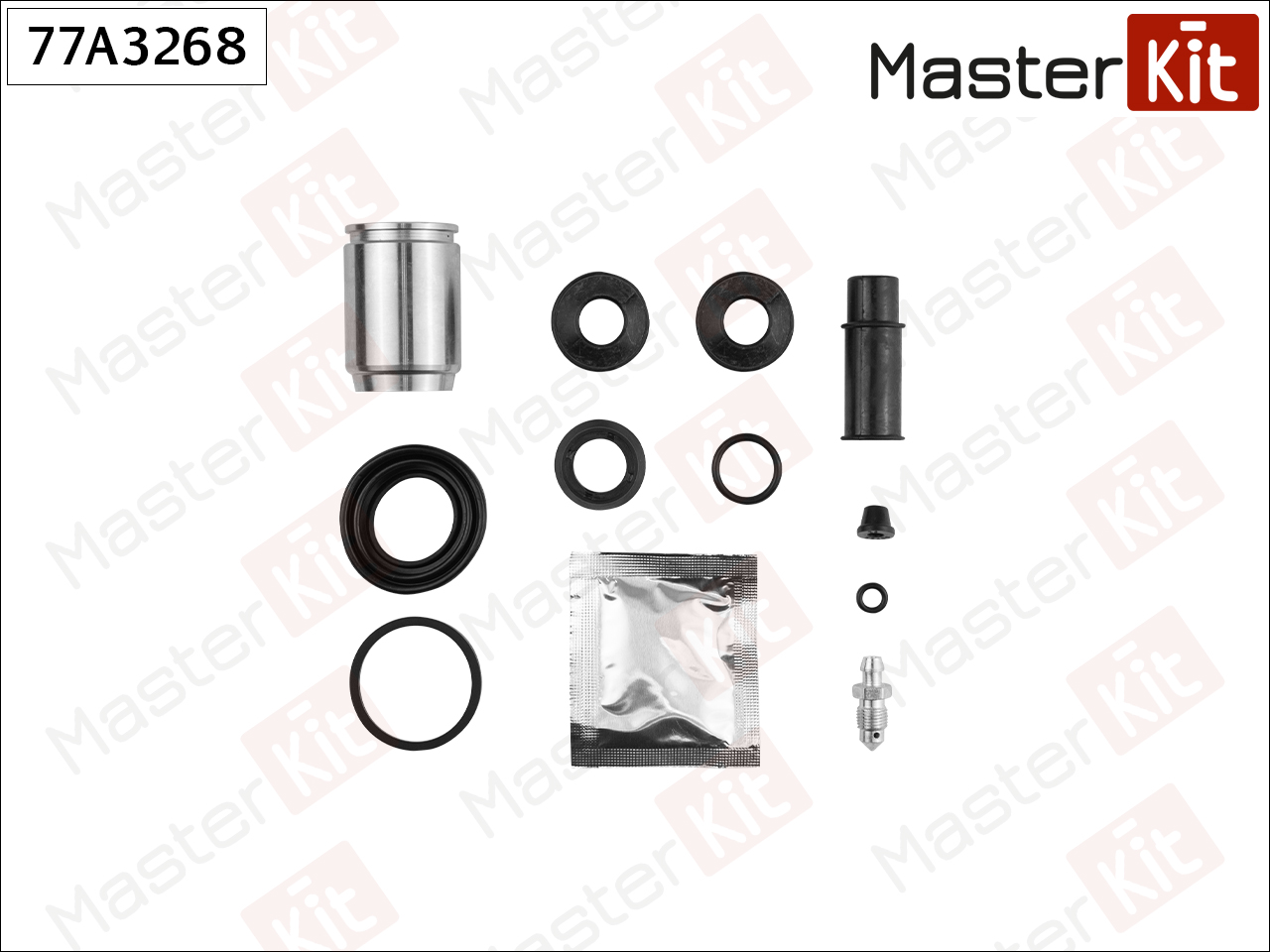 Ремк-т суппорта MASTERKIT + поршень RENAULT LAGUNA 03-01->