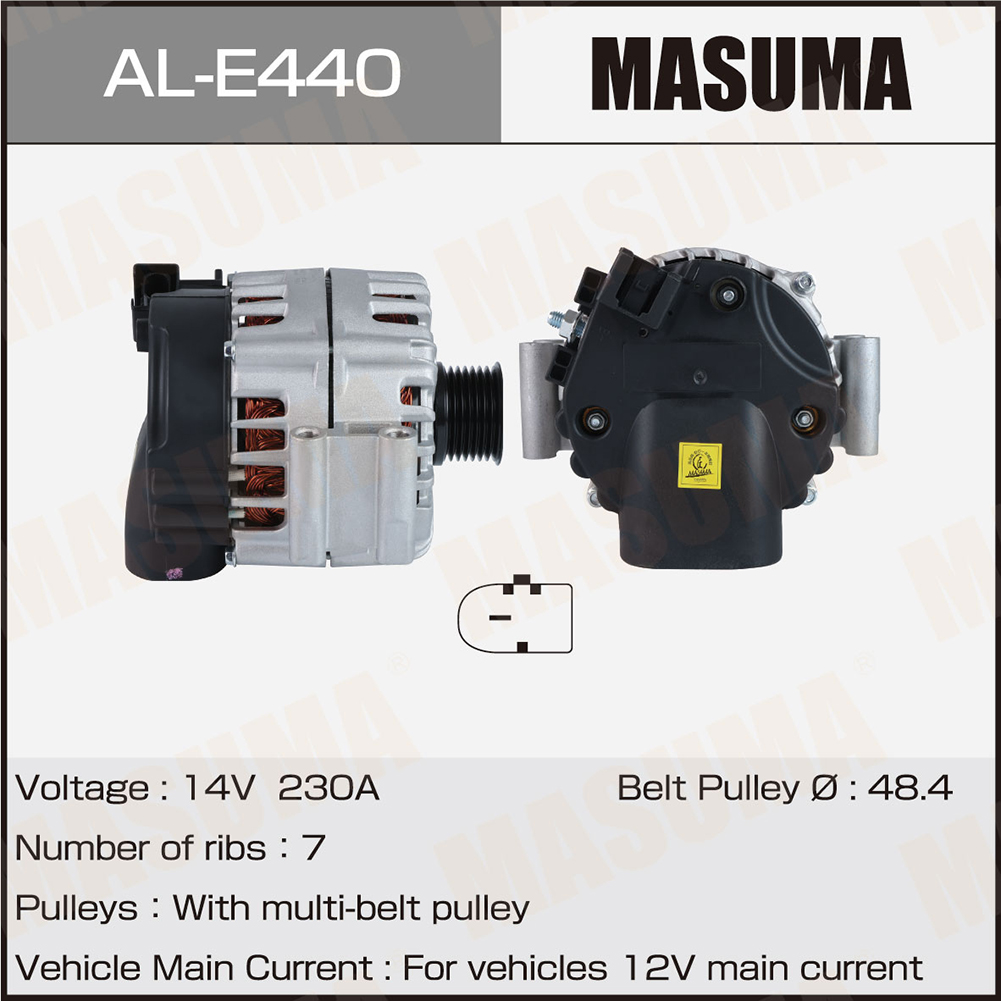 Генератор BMW / N63B44A (14V/230A) Masuma 