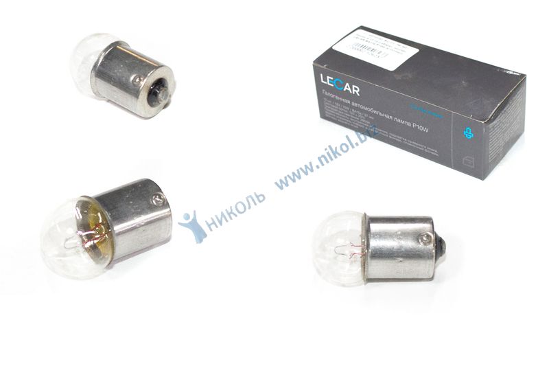 Лампа А 12-10 (габарит; номер) LECAR BA15s P10W (к-т=10шт)