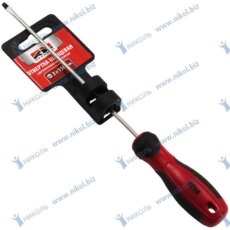 Отвертка шлиц 3*150 RedMark двухкомп. рукоятка