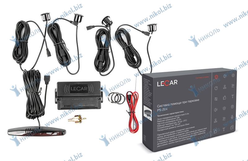 Парктроник (4 датчика) LECAR PS-204 черный
