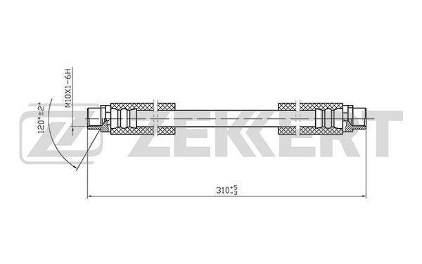Шланг тормозной ZEKKERT BS9400 Audi 80 86-, Audi 90 89-