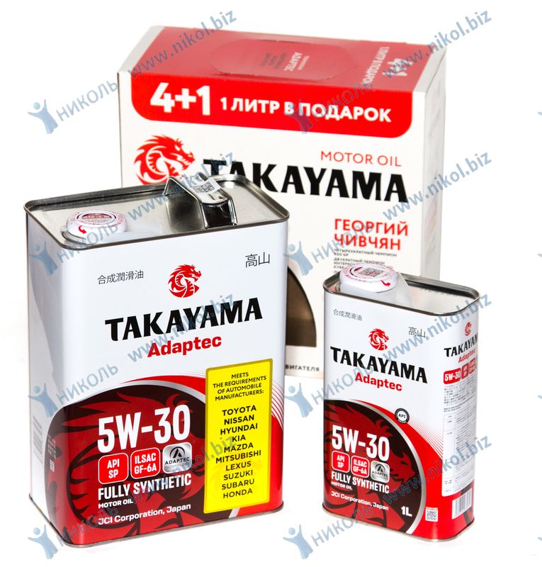 Масло TAKAYAMA Adaptec 5W30 GF-6A SP (5л) с жесть АКЦИЯ 4+1