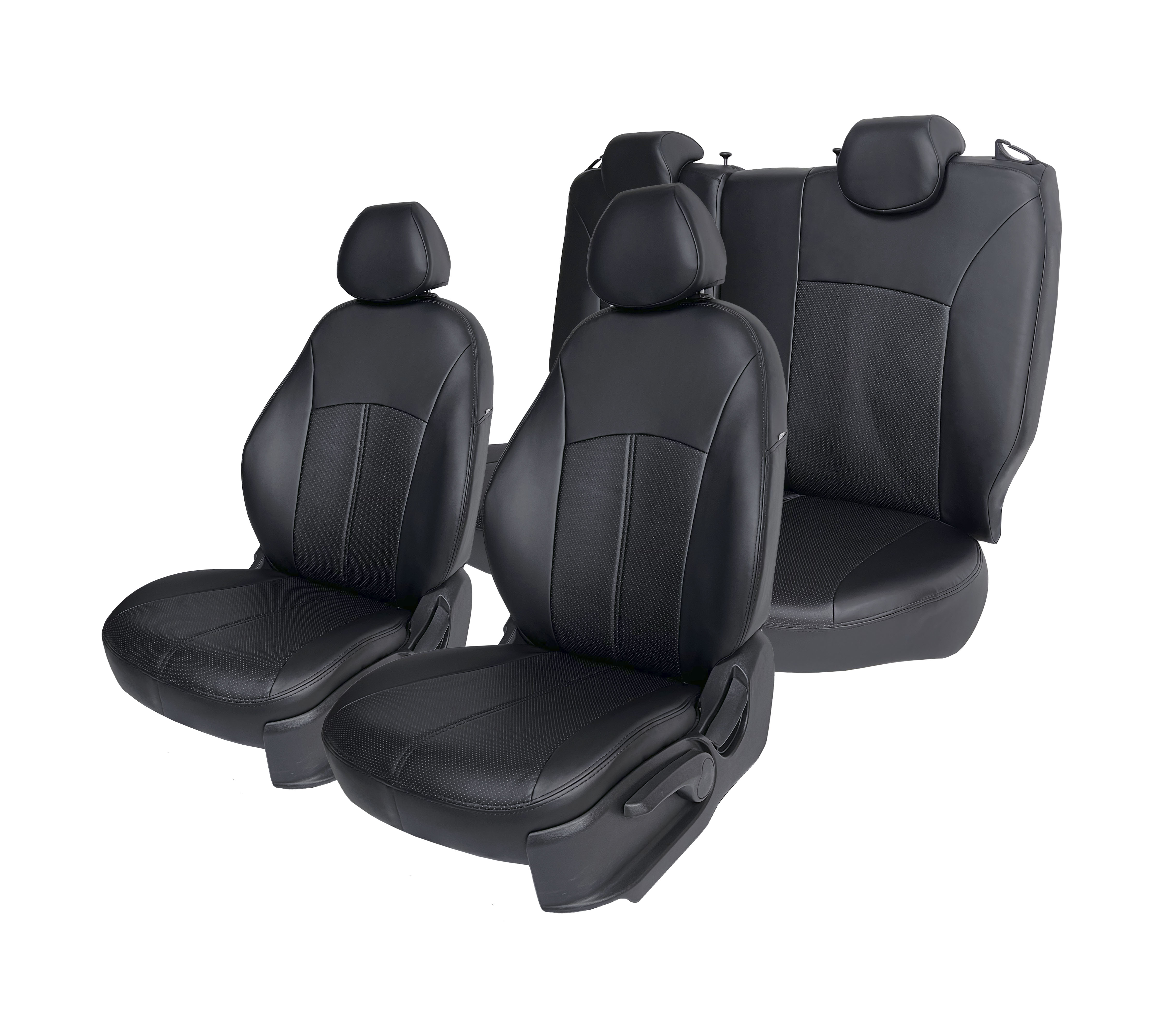 Чехлы Hyundai Accent 06- (ТагАЗ) экокожа Сенат спинка 1/2 черные Ростов
