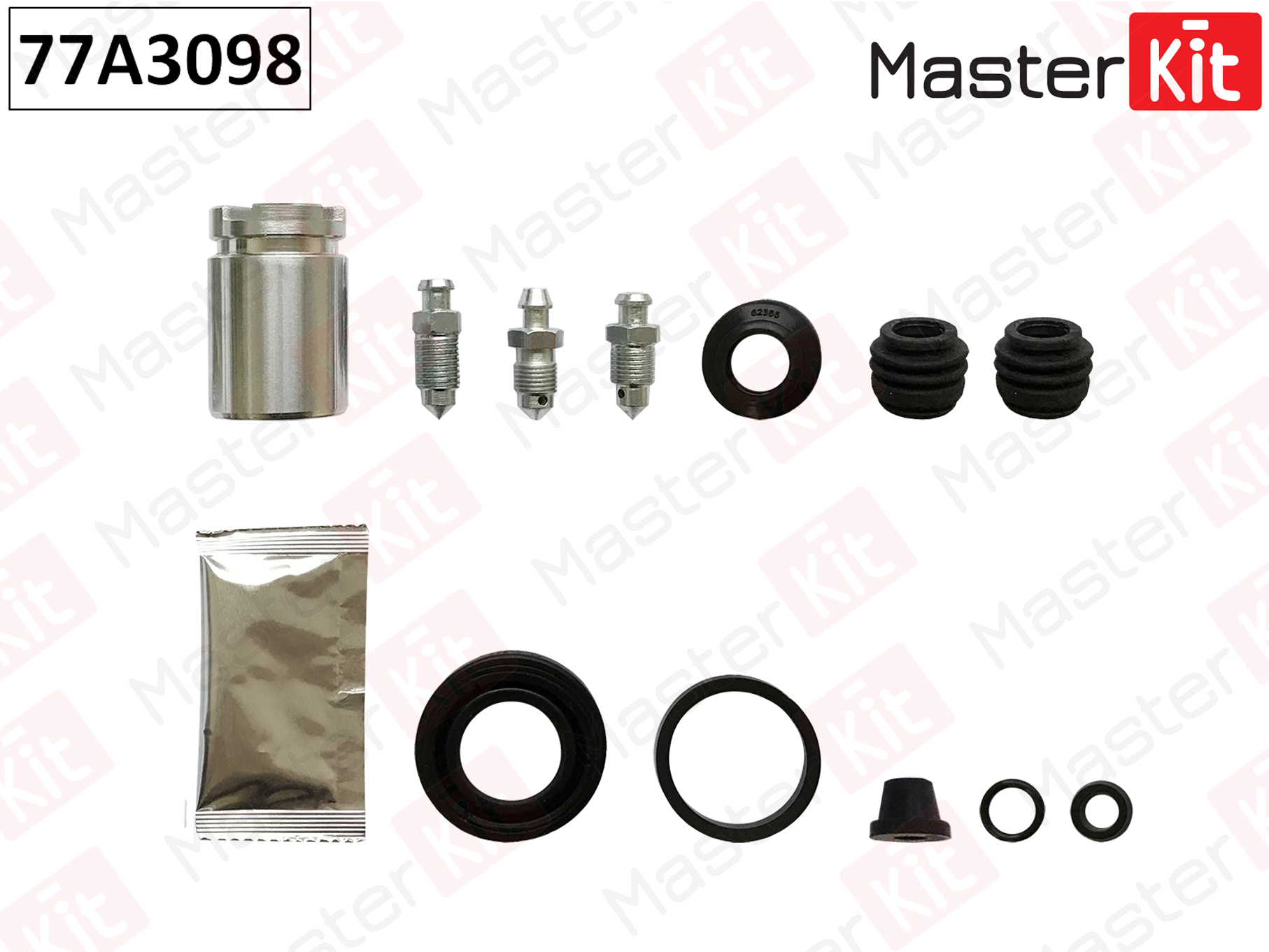 Ремк-т суппорта MASTERKIT + поршень с механизмом HONDA CIVIC V 00-92->