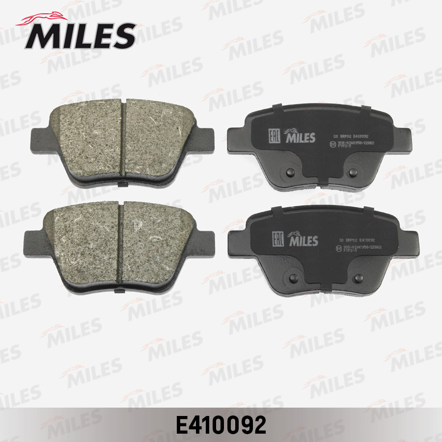 Колодки тормозные Skoda Octavia 04-, Superb 08-; VW Caddy, Touran 10- задние Low-metallic Miles
