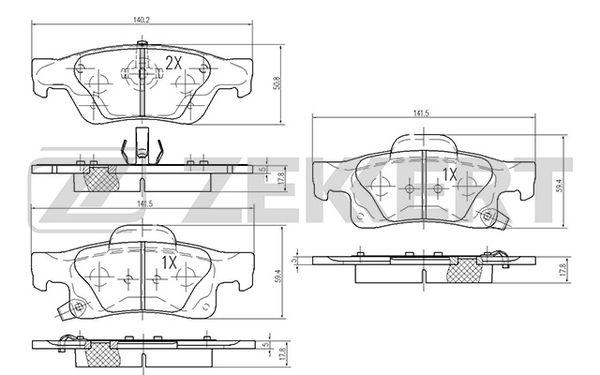 Колодки тормозные Jeep Grand Cherokee IV 10- задние дисковые (GDB4448) Zekkert
