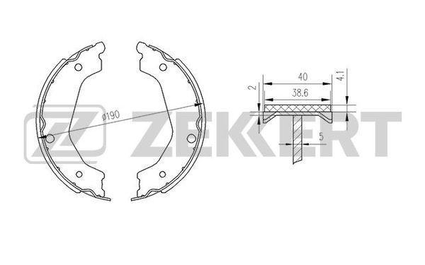Колодки тормозные Kia Sorento II 06-, Sorento 02- задние барабанные (GS8722) Zekkert 