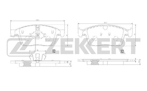 Колодки тормозные Volvo XC60 13- передние дисковые (GDB2146) Zekkert