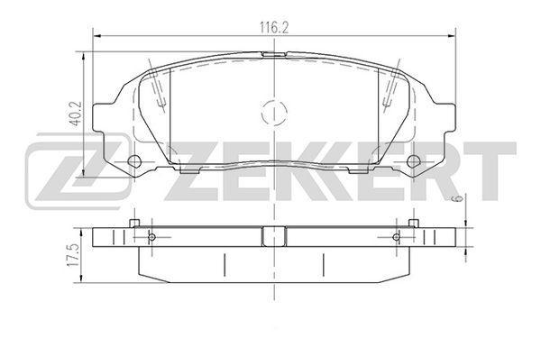 Колодки тормозные Toyota Chaser (_X10_) 96-, Cresta (X10_) 96- задние дисковые (GDB7065) Zekkert