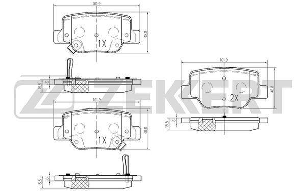 Колодки тормозные Toyota Verso (R20) 09- задние дисковые (GDB3547) Zekkert