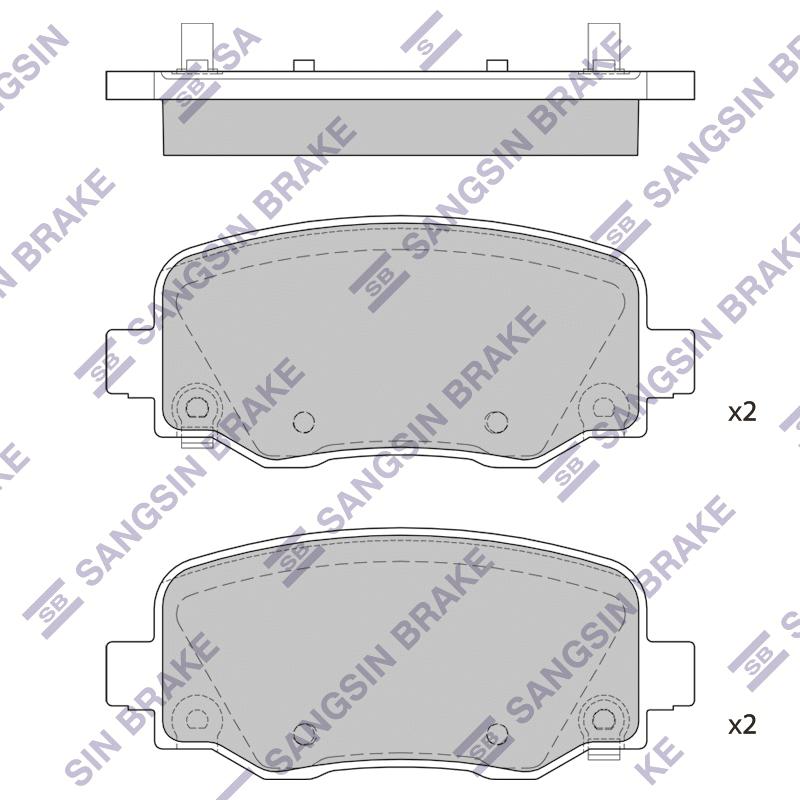 Колодки тормозные SANGSIN BRAKE JEEP CHEROKEE BRG 14-15 (D1734) R