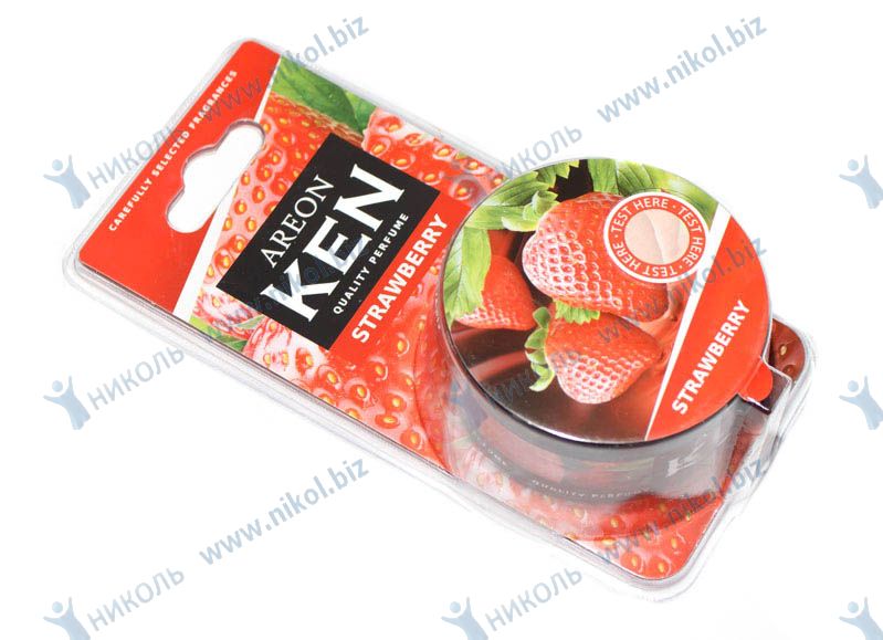 Ароматизатор на панель Areon Ken Strawberry клубника (наполнитель прессованные опилки)*