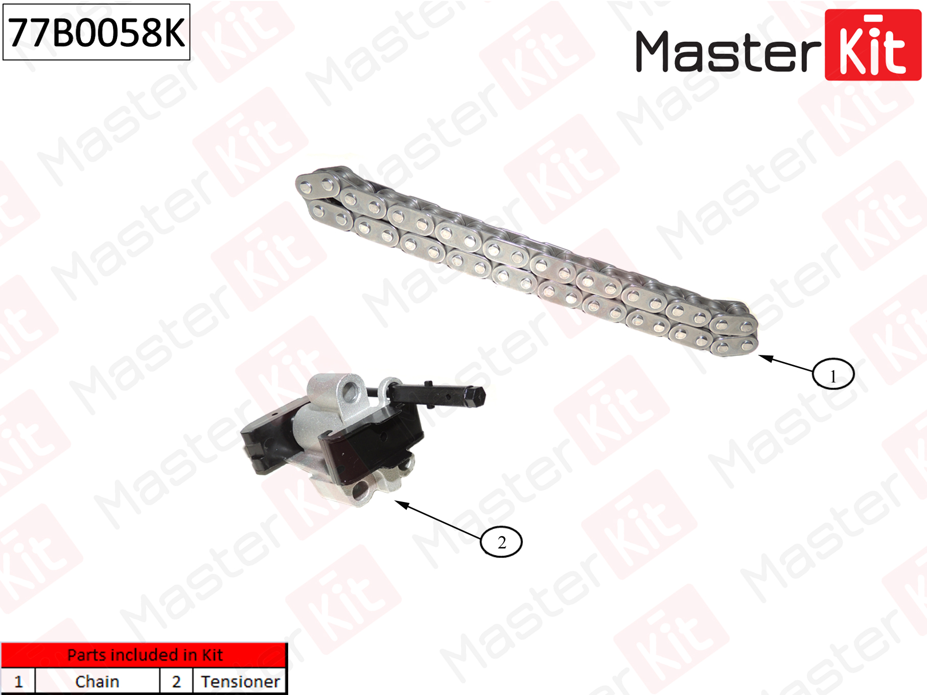 Комплект ГРМ MASTERKIT LAND ROVER FREELANDER 2,2 06-/CITROEN:C5 II 2.2 HDi 04- с натяжителем без звездоче