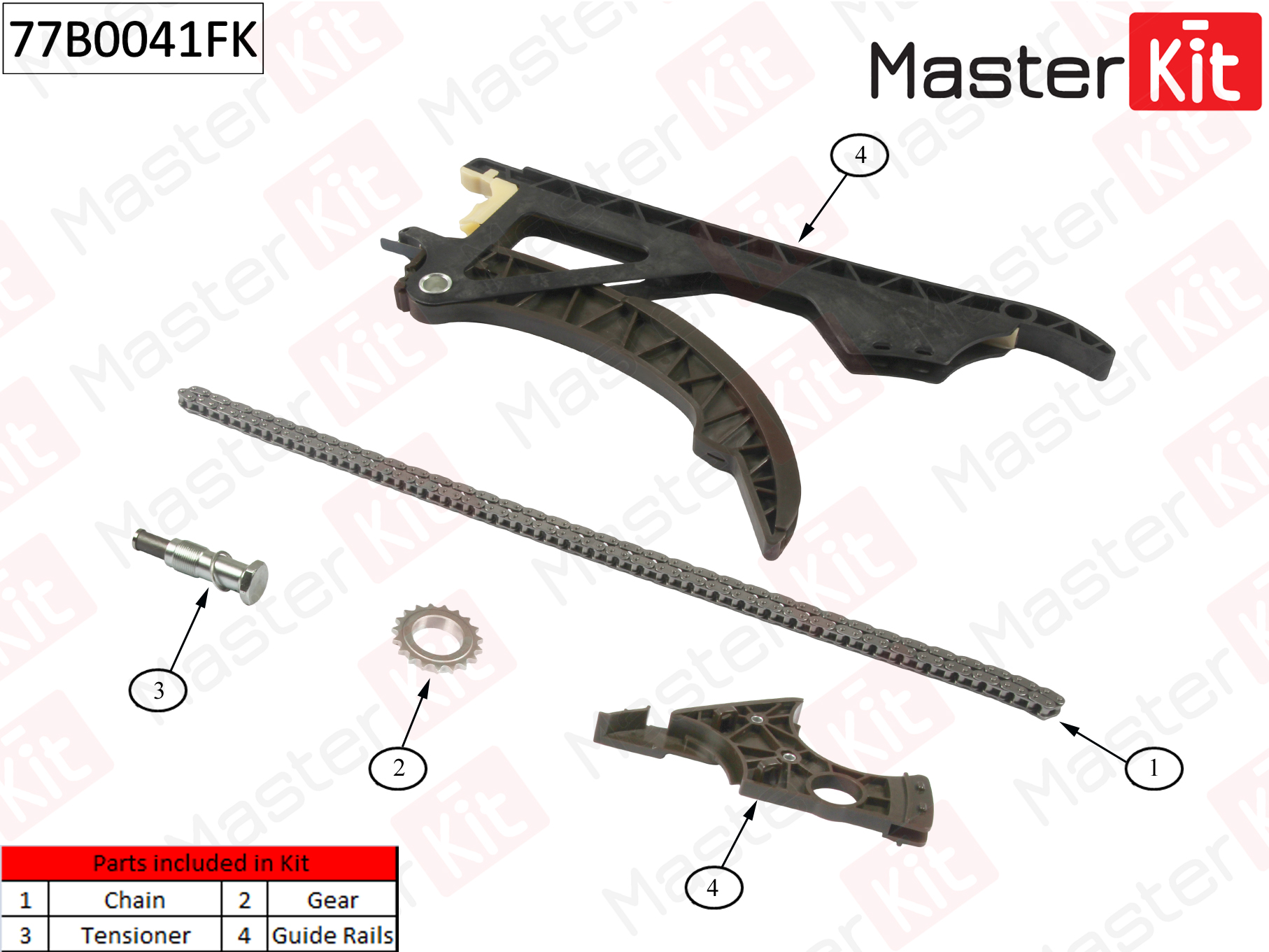Комплект цепи ГРМ BMW N43 B20A,N46 B20B,N46 B20C MASTERKIT
