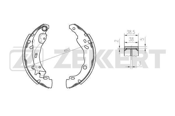 Колодки тормозные Peugeot 1007 05-; Citroen C2 03-, C3 02-; Lancia Ypsilon (843_) 03- Zekkert