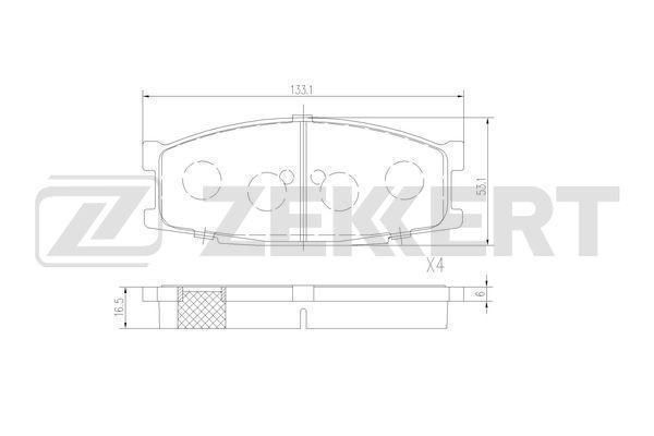 Колодки тормозные Mitsubishi Canter VI 98- Zekkert