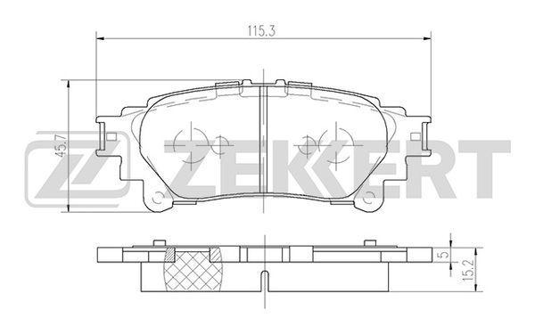 Колодки тормозные Toyota Highlander 13-, Prius 12-; Lexus RX 08-, IS250 13- задние Zekkert