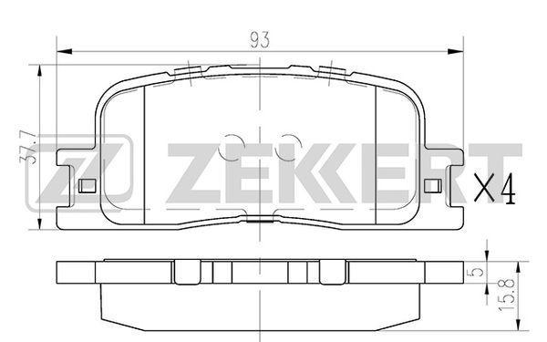 Колодки тормозные Chery Fora 06-; Lexus ES (VZV,MCV) 01-; Toyota Camry задние дисковые (GDB337) Zekkert
