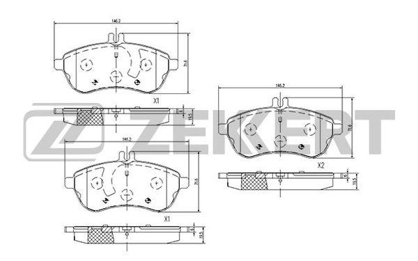 Колодки тормозные MB C (204) 07-, E (C207, W211, W212) 06- передние Zekkert