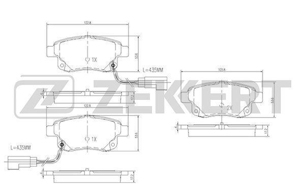 Колодки тормозные Ford Transit VII 06-, Transit Tourneo II задние дисковые с датчиком (GDB1725) Zekkert