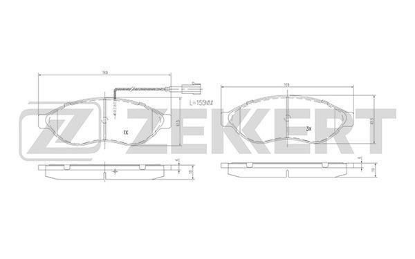 Колодки тормозные Citroen Jumper (250) 06-; Peugeot Boxer передние дисковые с датчиком (GDB1681)