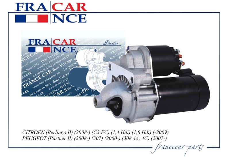 Стартер CITROEN BERLINGO;C2;C3;C5;PEUGEOT PARTNER;207;307;308 HDI (11T) FRANCECAR