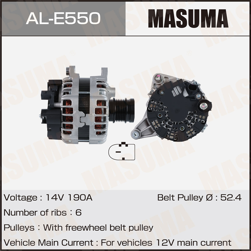 Генератор Mercedes / M 274, M 264, M 270 (14V/190A) Masuma
