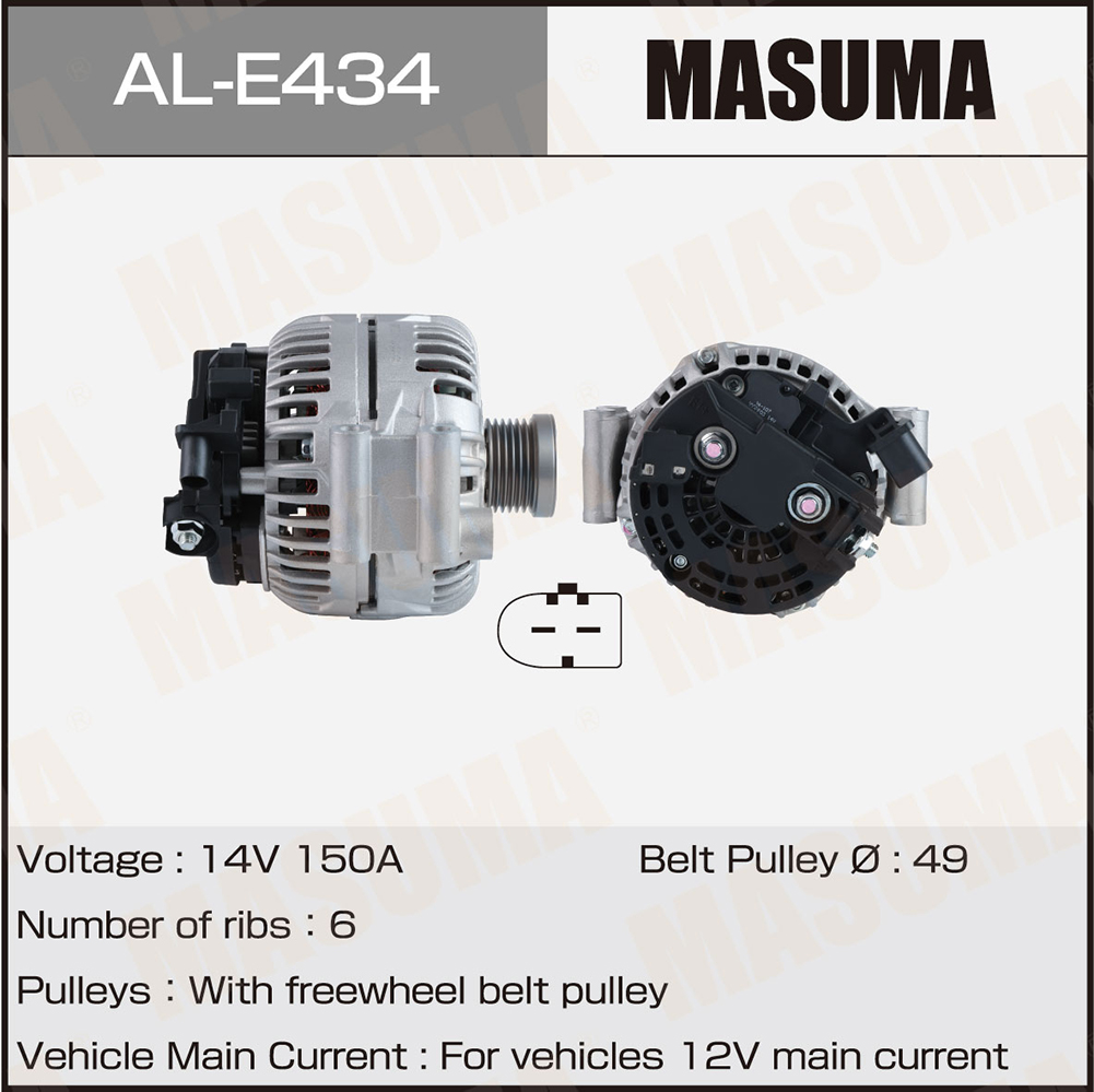 Генератор BMW / N43B20 N52B30 N46B20 (14V/150A) Masuma