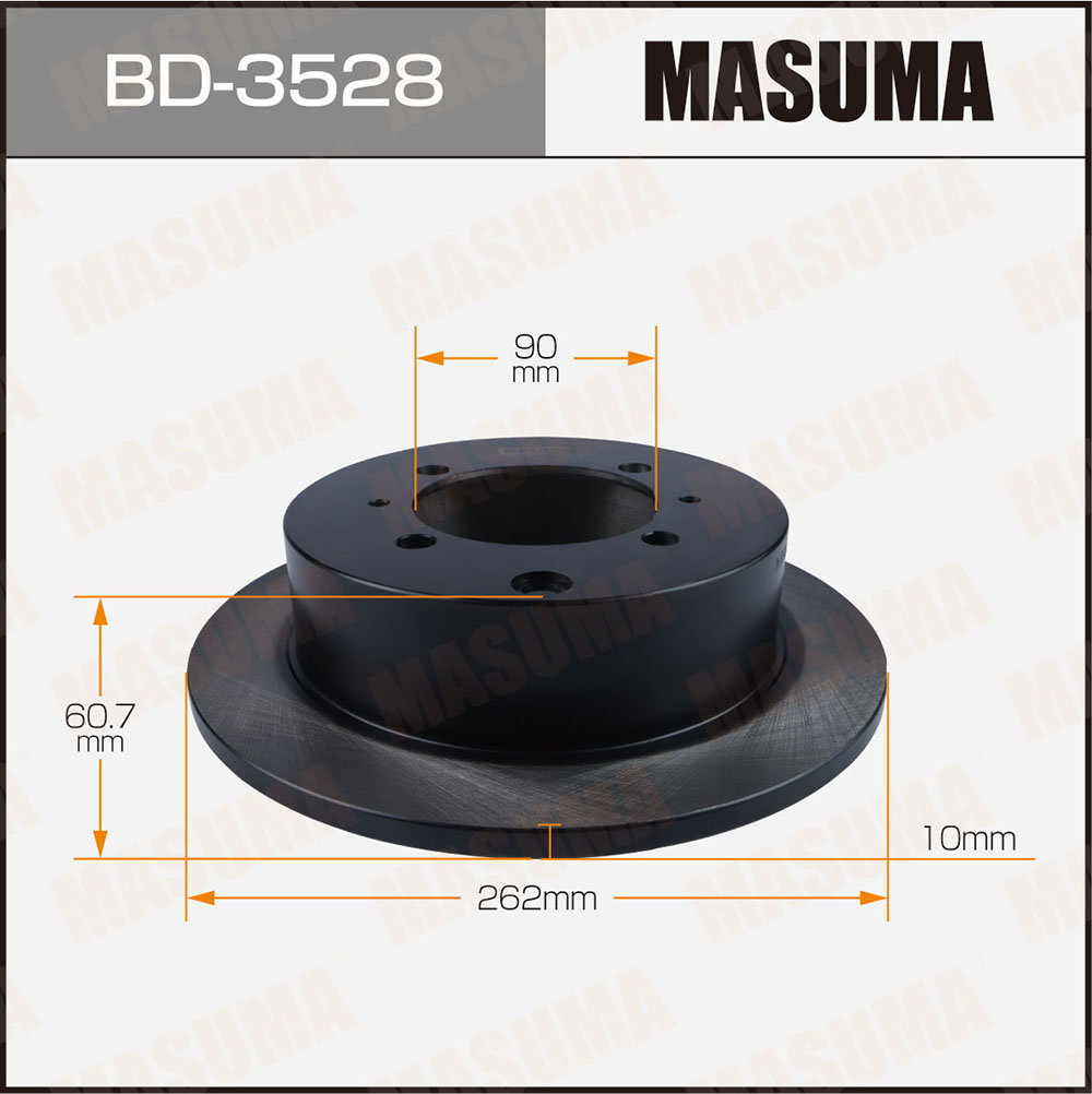 Диск тормозной Mitsubishi LANCER CS1A, CS3W 03-11 [уп2] задний Masuma
