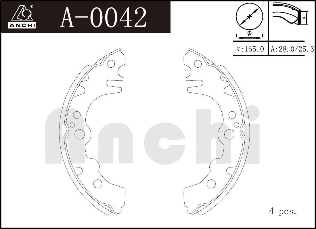 Колодки тормозные Toyota Passo/Move/Mira барабанные \ ANCHI A0042