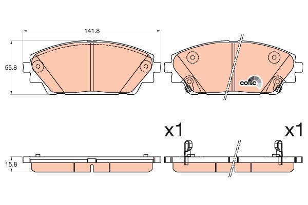 Колодки тормозные Mazda 3 III (BM) 13- передние \ TRW GDB3592