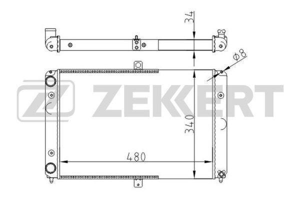Радиатор ZEKKERT MK1505 ZAZ Sens (T100, T150) 02-, Chance (T100, T150) 09-