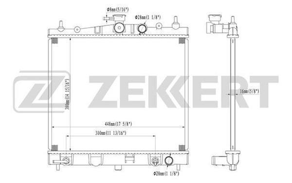 Радиатор ZEKKERT MK1179 Nissan Micra (K12) 03-, Note (E11) 05-