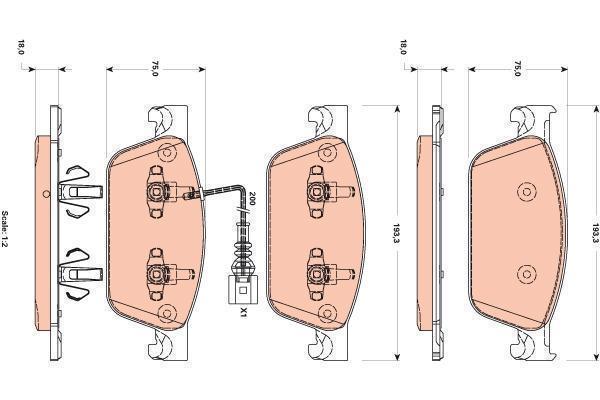 Колодки тормозные VW Transporter V-VI 09- передние \ TRW GDB1887