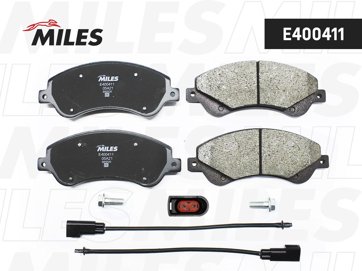 Колодки тормозные Ford Transit 06- 280/300-Series передние с датчиком Low-metallic Miles
