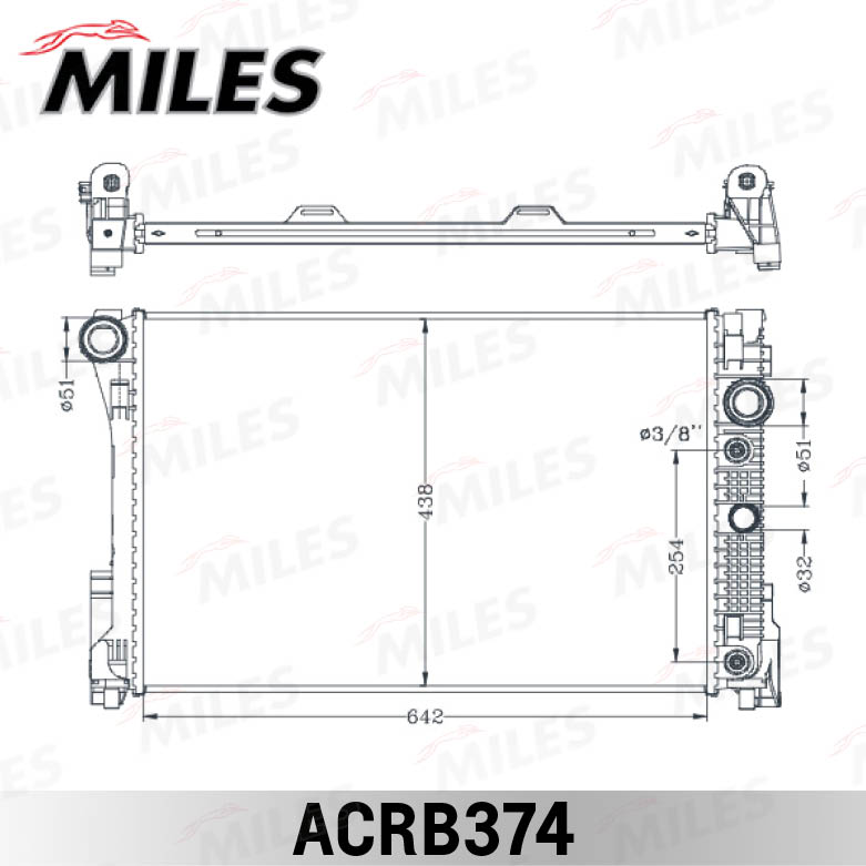 Радиатор MILES MB W204/W212 1.8-3.5/2.0-2.2D A/T 07-