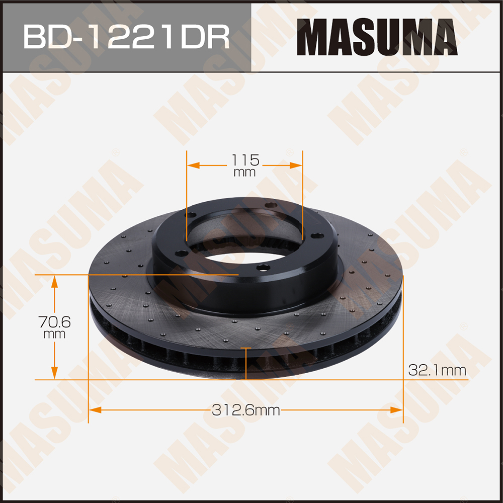 Диск тормозной Toyota Land Cruiser / HDJ101, UZJ100 front перфор. RH Masuma